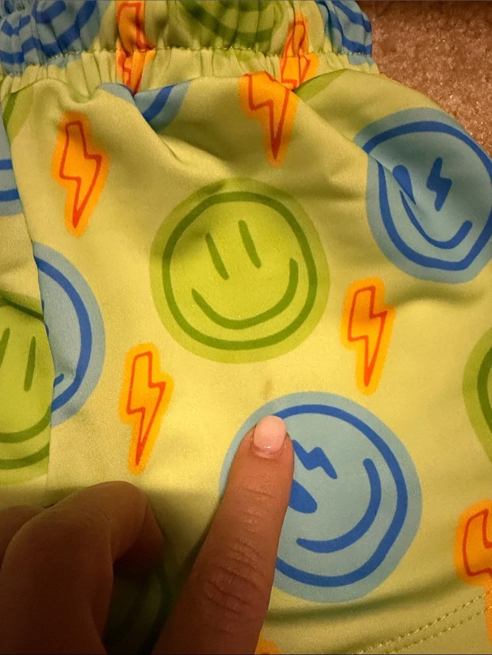 Surfside co Two-Pack Swim Shorts - Lime Green Smiley & Light Blue Wave